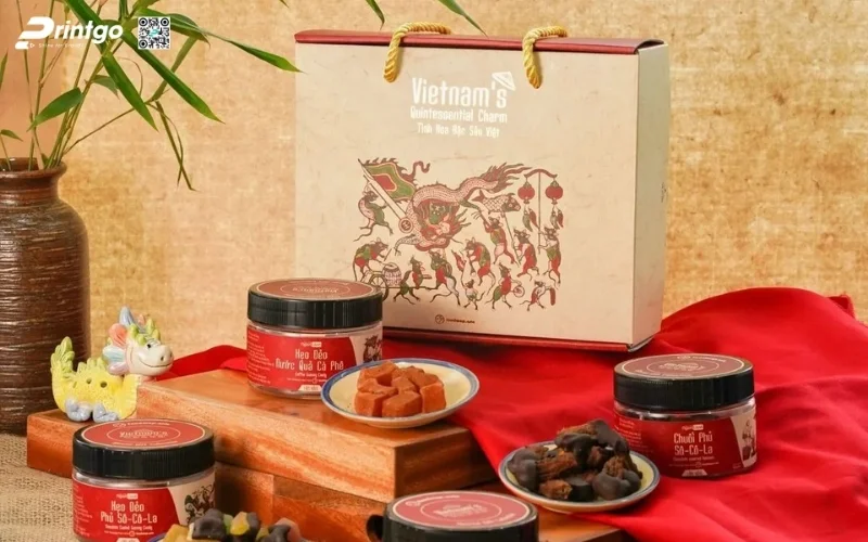 Hộp quà tết nông sản ô mai, hoa quả sấy