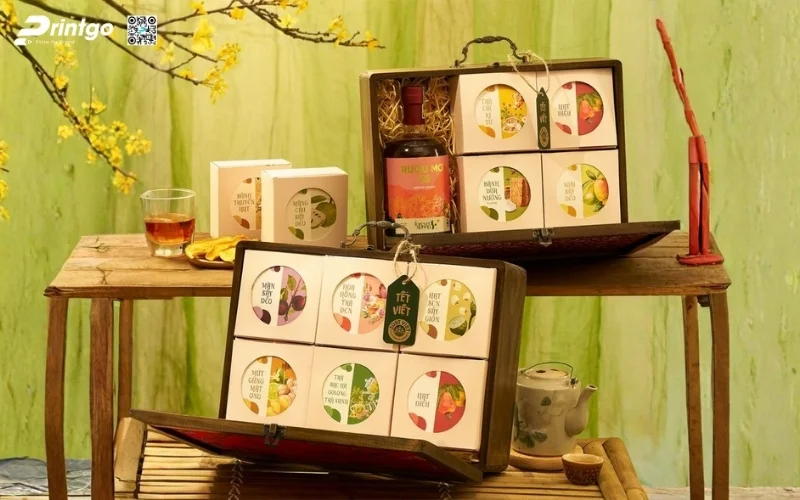 Hộp quà tết nông sản ô mai, hoa quả sấy