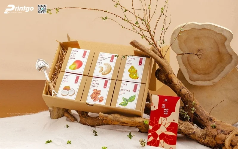 Hộp quà tết nông sản ô mai, hoa quả sấy