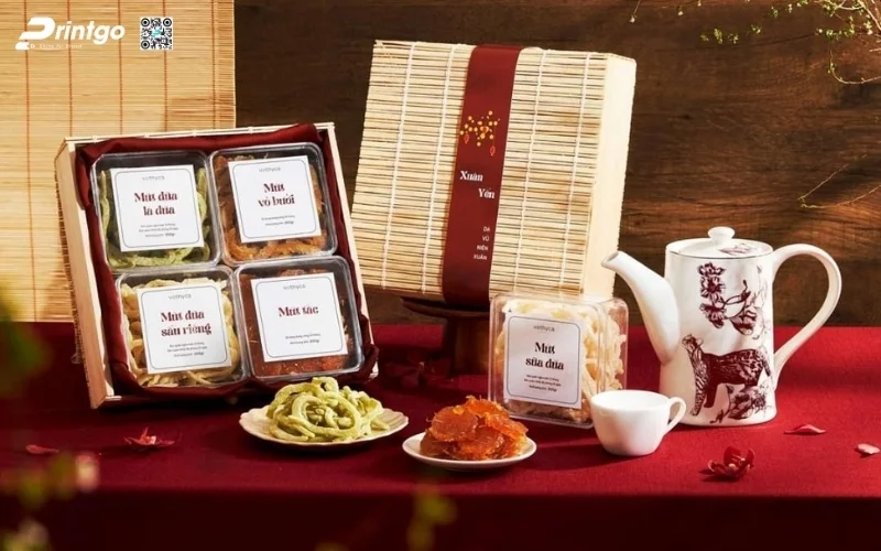 Hộp quà tết nông sản ô mai, hoa quả sấy