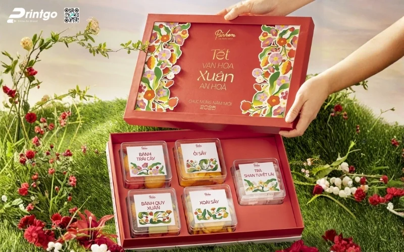 Hộp quà tết nông sản ô mai, hoa quả sấy