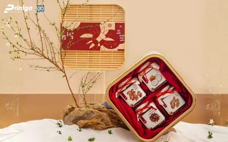 Hộp quà tết nông sản ô mai, hoa quả sấy