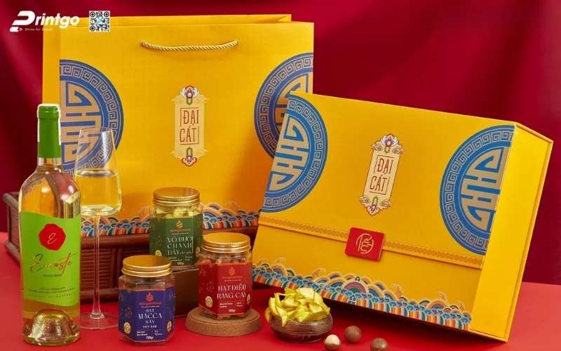 Hộp quà tết nông sản có rượu mơ