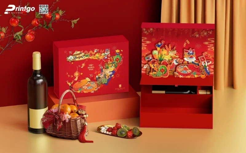 Hộp quà tết nông sản có rượu mơ