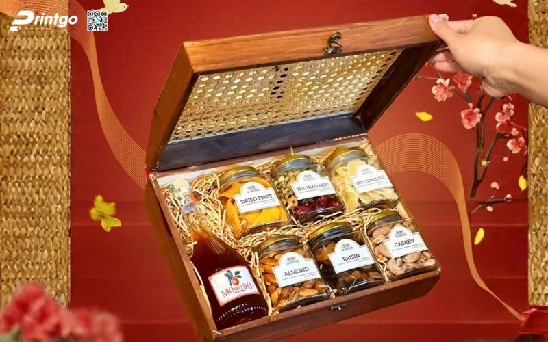 Hộp quà tết nông sản có rượu mơ
