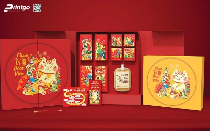 Hộp quà tết nông sản có rượu mơ