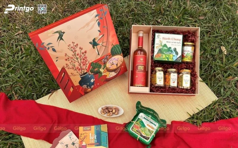 Hộp quà tết nông sản có rượu mơ