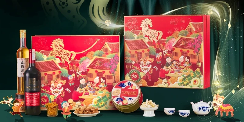 Hộp quà theo chủ đề năm Bính Ngọ hiện đại kết hợp truyền thống