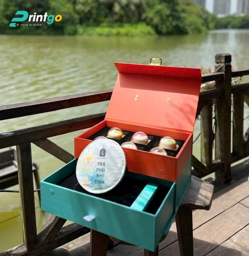 Hộp hai tầng đựng trà
