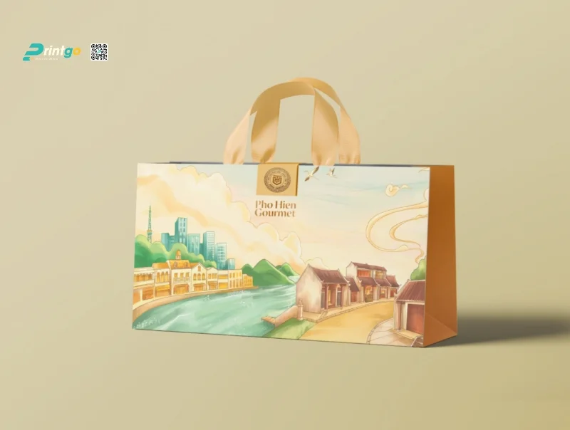 Túi giấy đựng quà tết Phố Hiến Gourmet do Printgo thiết kế và in ấn