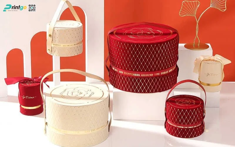 Mẫu hộp quà tết không rượu hình tròn