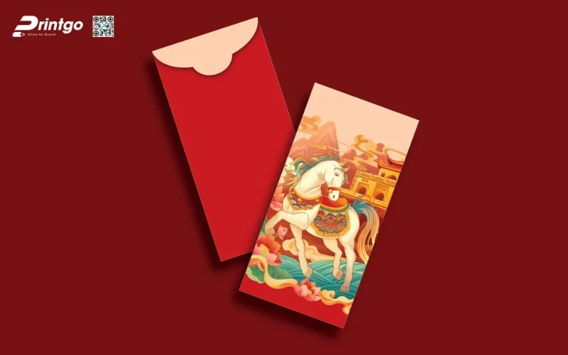 Mẫu bao lì xì con ngựa màu đỏ mang lại may mắn