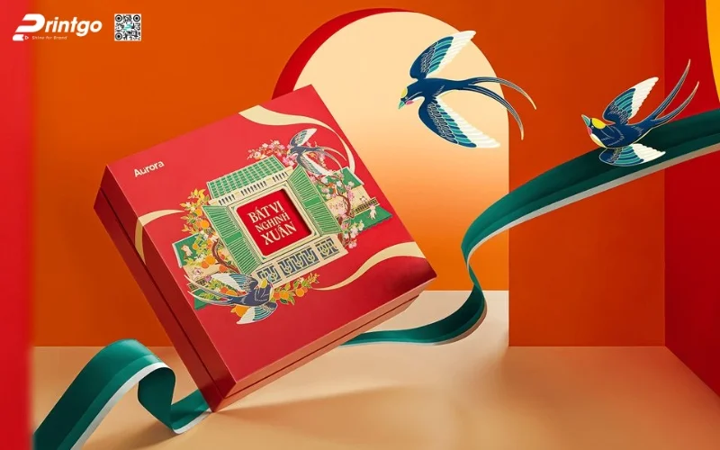 Mẫu hộp quà tết không rượu hình vuông 