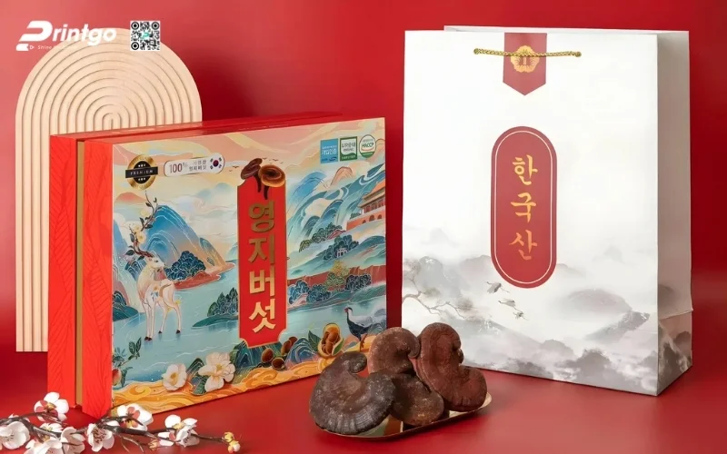Mẫu hộp quà Tết nấm linh chi cao cấp và sang trọng nhất 2026