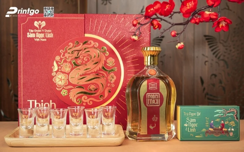 Mẫu hộp quà tết sâm Ngọc Linh