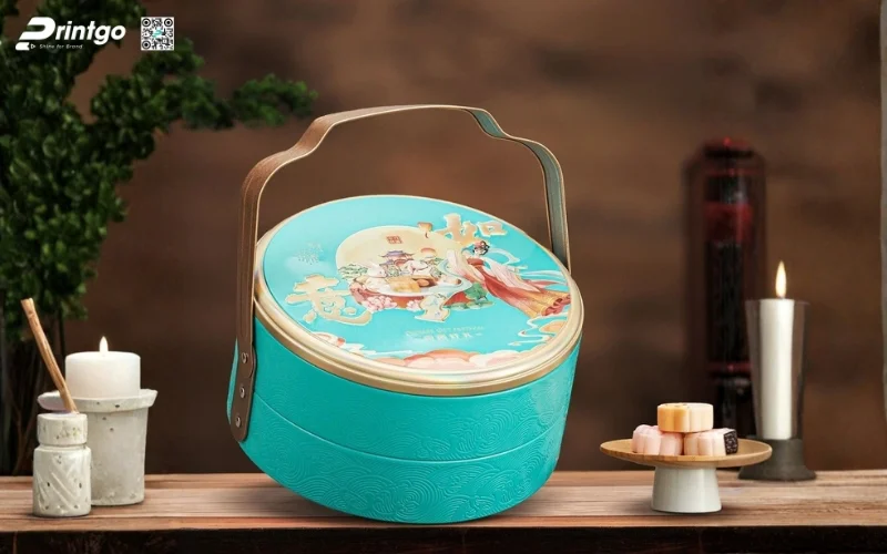 Mẫu hộp quà tết không rượu hình tròn