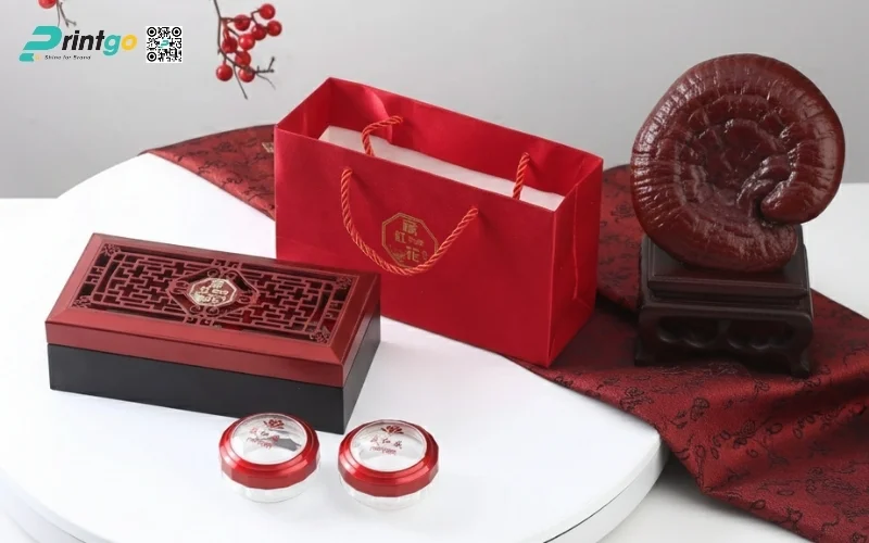 Mẫu hộp quà Tết nấm linh chi cao cấp và sang trọng nhất 2026