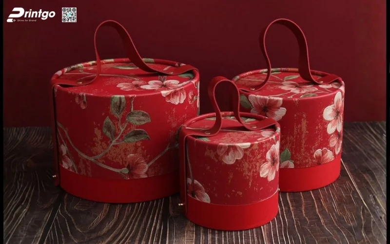 Mẫu hộp quà tết không rượu hình tròn