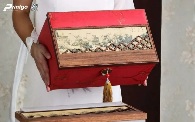 Kỹ thuật gia công và in ấn mẫu hộp quà tết bằng gỗ