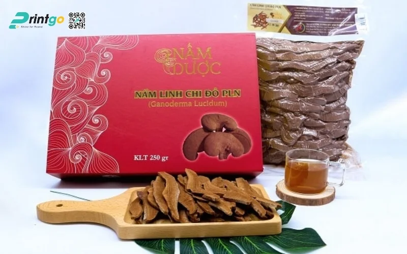 Mẫu hộp quà Tết nấm linh chi cao cấp và sang trọng nhất 2026