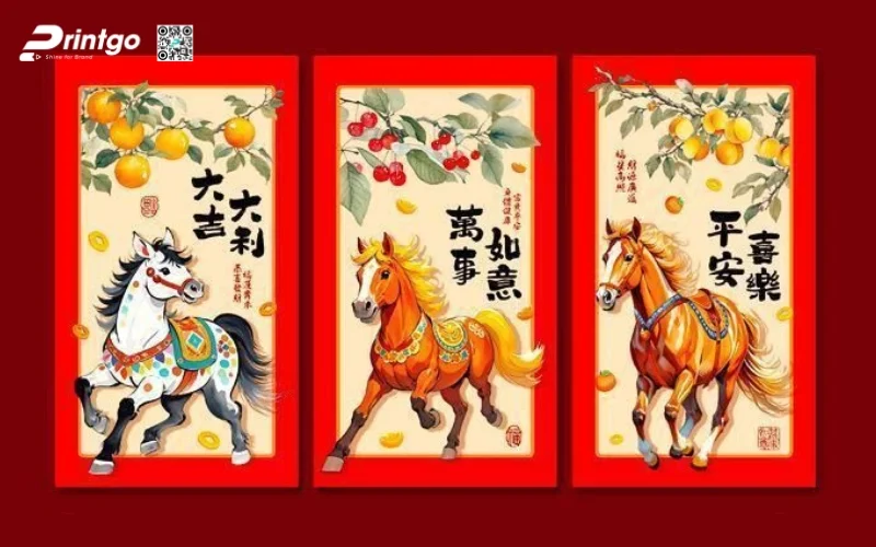 Mẫu bao lì xì ngân hàng có linh vật con ngựa Mẫu bao lì xì ngân hàng có linh vật con ngựa