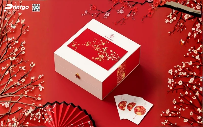 Mẫu hộp quà tết không rượu hình vuông 