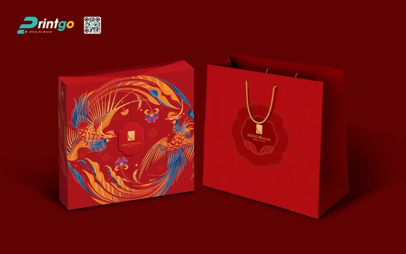 Mẫu hộp quà tết không rượu hình vuông 