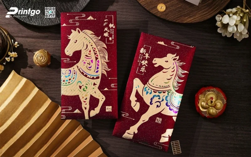 Mẫu bao lì xì ngân hàng có linh vật con ngựa Mẫu bao lì xì ngân hàng có linh vật con ngựa