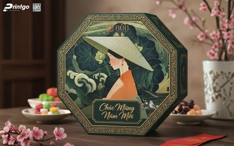 Hộp quà tết độc đáo hình lục giác, bát giác 