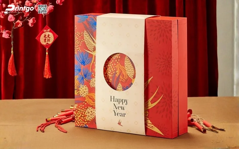 Mẫu hộp quà tết không rượu hình vuông 