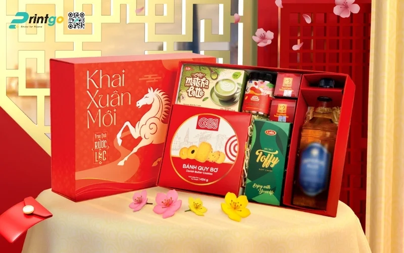 Hộp quà tết luxury thiết kế linh vật con ngựa
