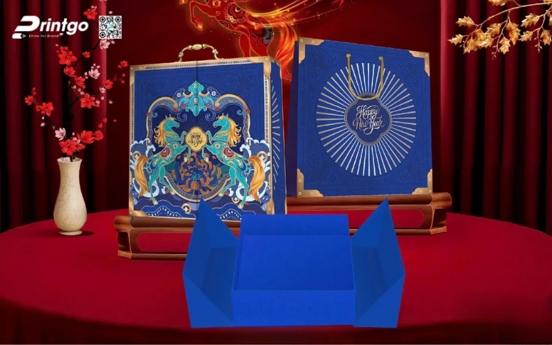 Hộp quà tết luxury thiết kế linh vật con ngựa