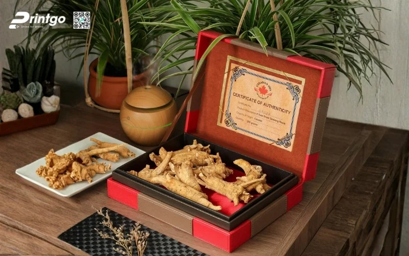 Mẫu hộp quà tết nhân sâm nguyên củ