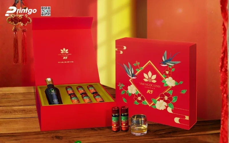 Mẫu hộp quà tết sâm Ngọc Linh