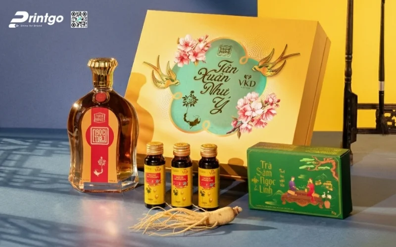 Mẫu hộp quà tết sâm Ngọc Linh