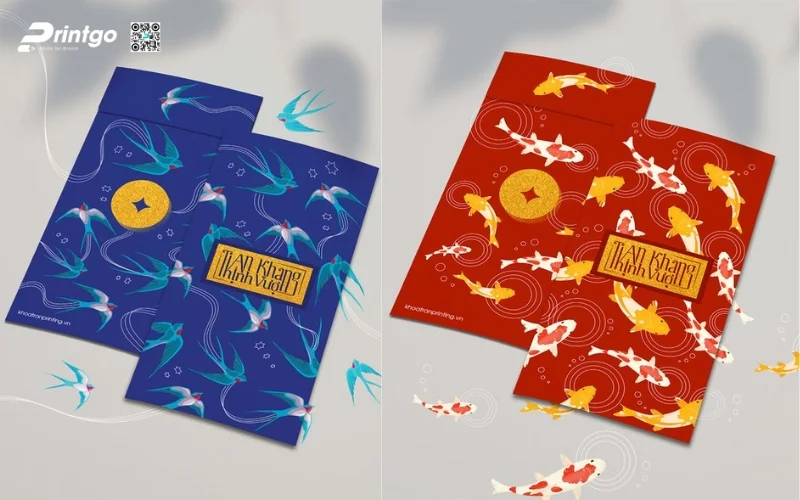 Mẫu bao lì xì con ngựa truyền thống, hoạ tiết Á Đông