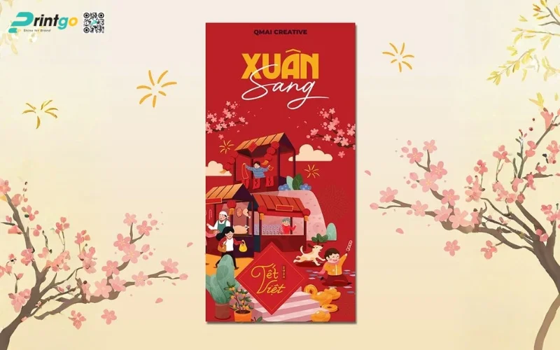 Mẫu bao lì xì con ngựa truyền thống, hoạ tiết Á Đông