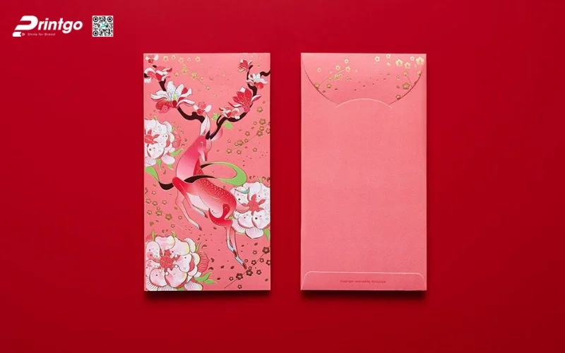 Mẫu bao lì xì con ngựa truyền thống, hoạ tiết Á Đông