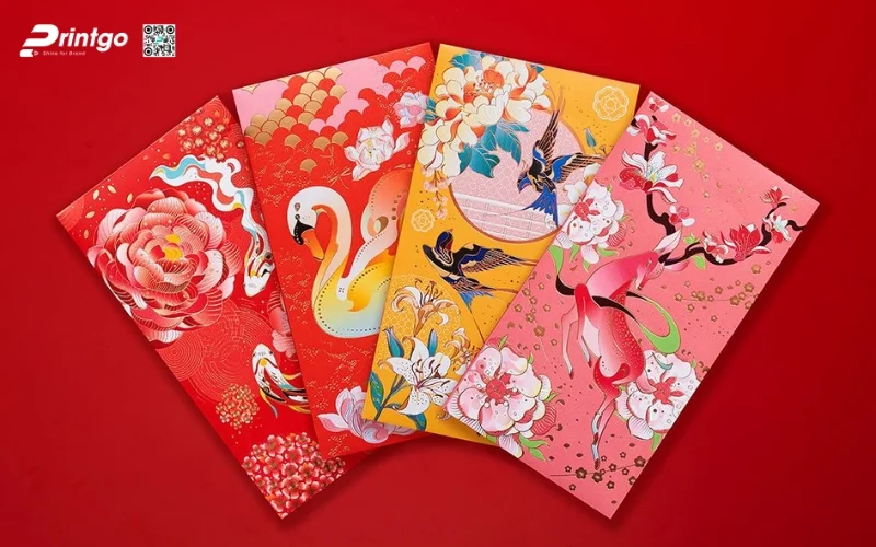 Mẫu bao lì xì con ngựa truyền thống, hoạ tiết Á Đông