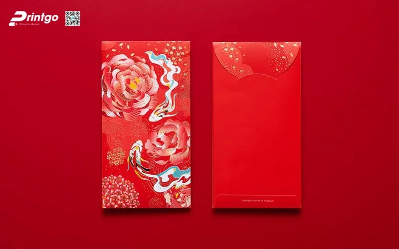 Mẫu bao lì xì con ngựa truyền thống, hoạ tiết Á Đông