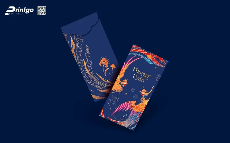 Mẫu bao lì xì con ngựa truyền thống, hoạ tiết Á Đông