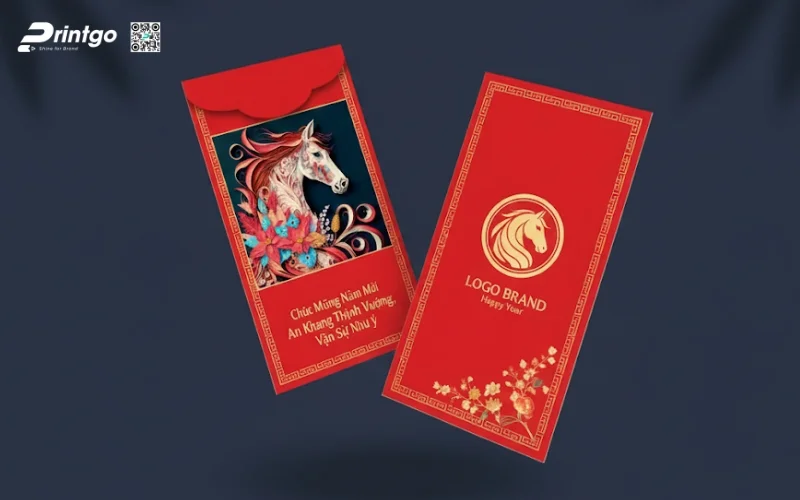 Mẫu bao lì xì con ngựa màu đỏ mang lại may mắn