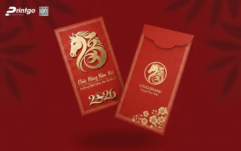 Mẫu bao lì xì con ngựa màu đỏ mang lại may mắn