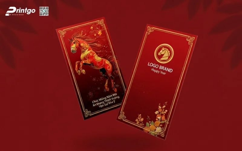 Mẫu bao lì xì con ngựa màu đỏ mang lại may mắn