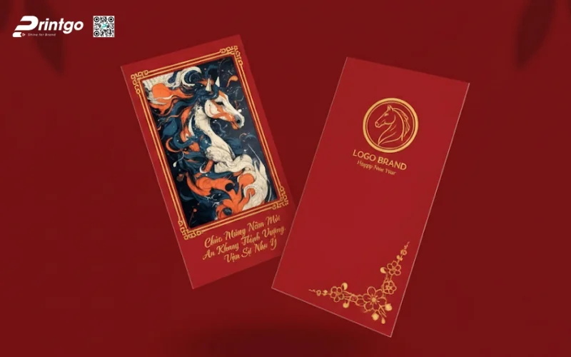 Mẫu bao lì xì con ngựa màu đỏ mang lại may mắn