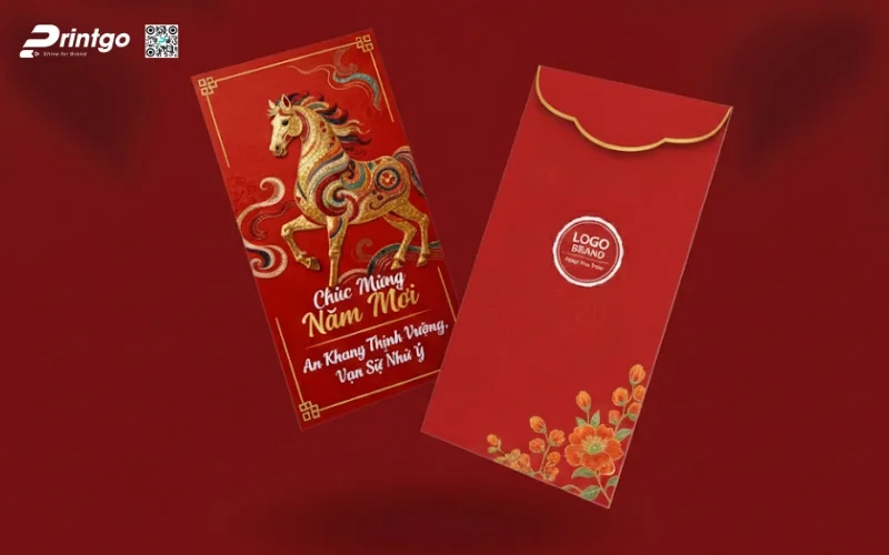 Mẫu bao lì xì con ngựa màu đỏ mang lại may mắn