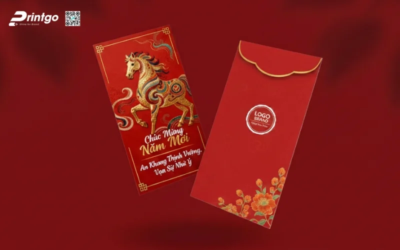 Mẫu bao lì xì con ngựa màu đỏ mang lại may mắn