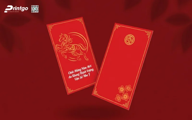 Mẫu bao lì xì con ngựa màu đỏ mang lại may mắn