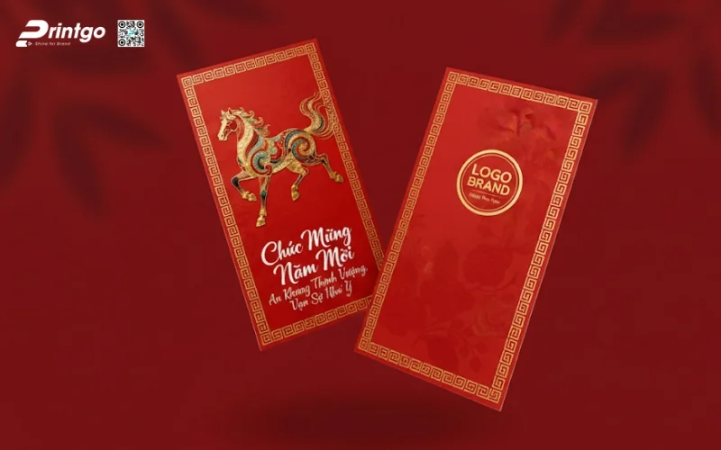 Mẫu bao lì xì con ngựa màu đỏ mang lại may mắn