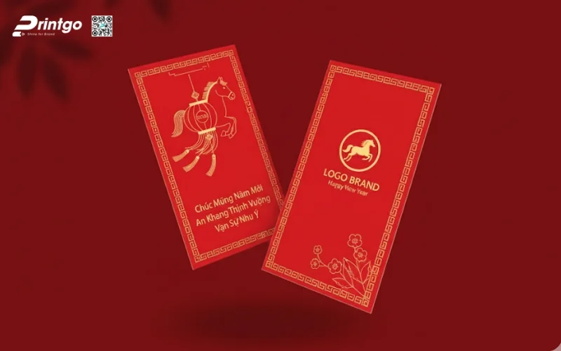 Mẫu bao lì xì con ngựa màu đỏ mang lại may mắn
